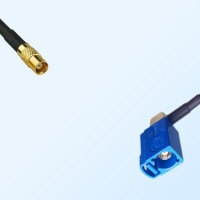 Fakra C 5005 Blue Female R/A - MCX Female Coaxial Cable Assemblies