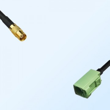 Fakra N 6019 Pastel Green Female - MCX Female Coaxial Cable Assemblies