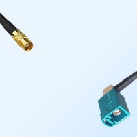 Fakra Z 5021 Water Blue Female R/A - MCX Female Cable Assemblies