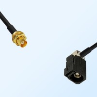 Fakra A 9005 Black Female R/A - MCX Bulkhead Female Cable Assemblies