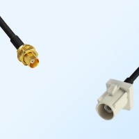 Fakra B 9001 White Male - MCX Bulkhead Female Coaxial Cable Assemblies
