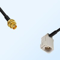 Fakra B 9001 White Female R/A - MCX Bulkhead Female Cable Assemblies