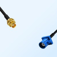 Fakra C 5005 Blue Male - MCX Bulkhead Female Coaxial Cable Assemblies