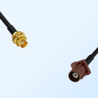 Fakra F 8011 Brown Male - MCX Bulkhead Female Coaxial Cable Assemblies