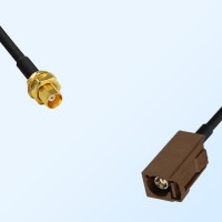 Fakra F 8011 Brown Female - MCX Bulkhead Female Cable Assemblies