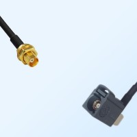 Fakra G 7031 Grey Female R/A - MCX Bulkhead Female Cable Assemblies