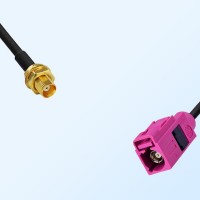 Fakra H 4003 Violet Female - MCX Bulkhead Female Cable Assemblies