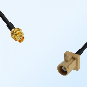 Fakra I 1001 Beige Male - MCX Bulkhead Female Coaxial Cable Assemblies