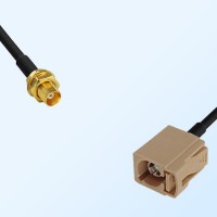 Fakra I 1001 Beige Female - MCX Bulkhead Female Cable Assemblies