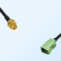 Fakra N 6019 Pastel Green Female MCX Bulkhead Female Cable Assemblies