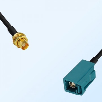 Fakra Z 5021 Water Blue Female - MCX Bulkhead Female Cable Assemblies
