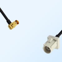 Fakra B 9001 White Male - MCX Female R/A Coaxial Cable Assemblies