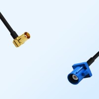 Fakra C 5005 Blue Male - MCX Female R/A Coaxial Cable Assemblies