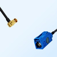 Fakra C 5005 Blue Female - MCX Female R/A Coaxial Cable Assemblies