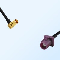 Fakra D 4004 Bordeaux Male - MCX Female R/A Coaxial Cable Assemblies
