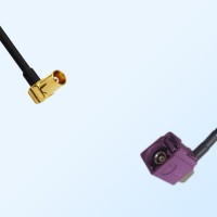 Fakra D 4004 Bordeaux Female R/A - MCX Female R/A Cable Assemblies