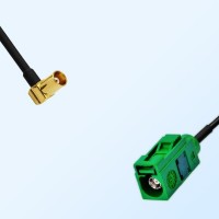 Fakra E 6002 Green Female - MCX Female R/A Coaxial Cable Assemblies