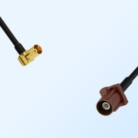 Fakra F 8011 Brown Male - MCX Female R/A Coaxial Cable Assemblies