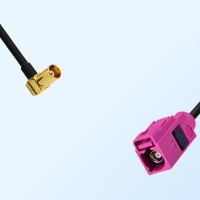 Fakra H 4003 Violet Female - MCX Female R/A Coaxial Cable Assemblies