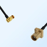 Fakra I 1001 Beige Male - MCX Female R/A Coaxial Cable Assemblies