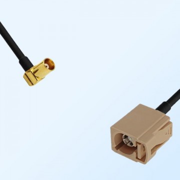 Fakra I 1001 Beige Female - MCX Female R/A Coaxial Cable Assemblies