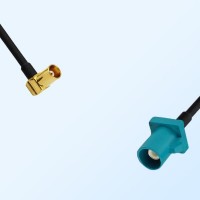 Fakra Z 5021 Water Blue Male - MCX Female R/A Coaxial Cable Assemblies