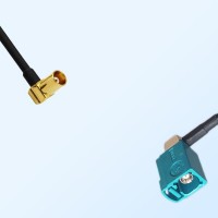 Fakra Z 5021 Water Blue Female R/A - MCX Female R/A Cable Assemblies