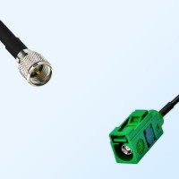 Fakra E 6002 Green Female - Mini UHF Male Coaxial Cable Assemblies