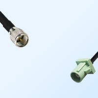 Fakra N 6019 Pastel Green Male - Mini UHF Male Cable Assemblies