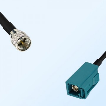 Fakra Z 5021 Water Blue Female - Mini UHF Male Cable Assemblies