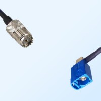 Fakra C 5005 Blue Female R/A - Mini UHF Female Cable Assemblies
