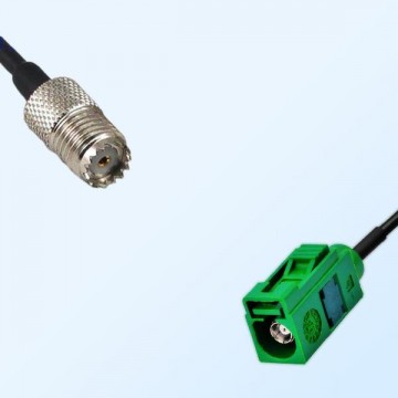 Fakra E 6002 Green Female - Mini UHF Female Coaxial Cable Assemblies