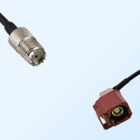 Fakra F 8011 Brown Female R/A - Mini UHF Female Cable Assemblies