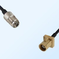 Fakra I 1001 Beige Male - Mini UHF Female Coaxial Cable Assemblies