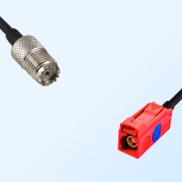 Fakra L 3002 Carmin Red Female - Mini UHF Female Cable Assemblies
