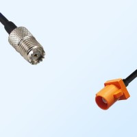 Fakra M 2003 Pastel Orange Male - Mini UHF Female Cable Assemblies