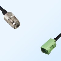 Fakra N 6019 Pastel Green Female - Mini UHF Female Cable Assemblies