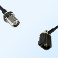 Fakra A 9005 Black Female R/A Mini UHF Bulkhead Female Cable Assembly