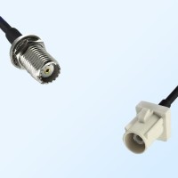 Fakra B 9001 White Male - Mini UHF Bulkhead Female Cable Assemblies