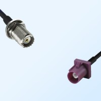 Fakra D 4004 Bordeaux Male - Mini UHF Bulkhead Female Cable Assemblies