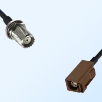 Fakra F 8011 Brown Female - Mini UHF Bulkhead Female Cable Assemblies
