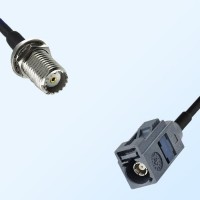 Fakra G 7031 Grey Female - Mini UHF Bulkhead Female Cable Assemblies