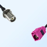 Fakra H 4003 Violet Female - Mini UHF Bulkhead Female Cable Assemblies