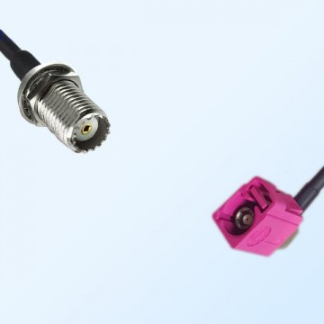 Fakra H 4003 Violet Female R/A Mini UHF Bulkhead Female Cable Assembly
