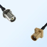 Fakra I 1001 Beige Male - Mini UHF Bulkhead Female Cable Assemblies