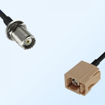 Fakra I 1001 Beige Female - Mini UHF Bulkhead Female Cable Assemblies