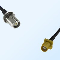 Fakra K 1027 Curry Male - Mini UHF Bulkhead Female Cable Assemblies