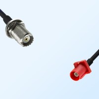 Fakra L 3002 Carmin Red Male Mini UHF Bulkhead Female Cable Assemblies