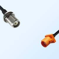 Fakra M 2003 Pastel Orange Male Mini UHF Bulkhead Female Cable