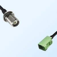 Fakra N 6019 Pastel Green Female Mini UHF Bulkhead Female Cable